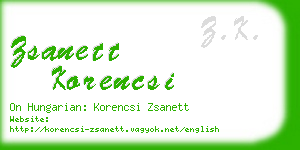 zsanett korencsi business card